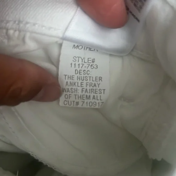 MOTHER the hustler ankle fray white jeans size 27 - Picture 6 of 14